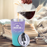 NEW Nurse Gifts, Nurse Tumbler - Nurse, Touching Hearts, One Patient at a Time - Gifts for Nurses, Nurse Practitioner, Registered Nurse, Nurse Graduation Gift, Nurse Mug Cup (Green/Purple)