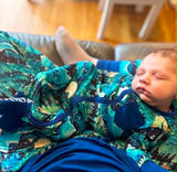 NEW Retails $43+, Sz 18-24 Mth Wiley Threads Ultra soft Lightweight Bamboo Viscose Full Zip Romper with fold-over hands & feet with non-slip grips, MIDNIGHT MOUNTAINS, Perfect for Summer Nights