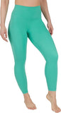 NEW SATINA Leggings for Women - Soft Women’s High Waisted Leggings Full Length No Pockets, Teal, One Size