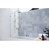 NEW Glass Warehouse Vela 26 in. x 58.25 in. Frameless Single Fixed Bath Panel, Hardware NOT Included, Retails $396