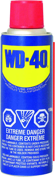 New WD-40 Multi-Use Product 155g Can - Drives Out Moisture, inhibits Rust, lubricates, removes Grease and Stickiness | Single Can