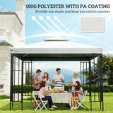 NEW Retails $110, Outsunny 10' x 10' Square 2-Tier Gazebo Canopy Replacement Top Cover Outdoor Garden Sun Shade, Cream White
