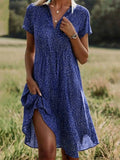 NEW Retails $80 Dreamy Blue Short Sleeve Midi Dress Sz M