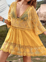 Lace Detail Plunge Cover-Up Dress