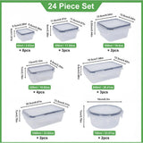 NEW Stablo Food Storage Containers with Lids 48 Piece (24 Containers & 24 Lids), BPA-Free Leak Proof Reusable Plastic Food Containers for Kitchen Storage and Organization, with Labels & Pen Black