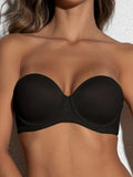 NEW Strapless Bandeau Bra, Comfy & Simple Push Up Everyday Bra, Women's Lingerie & Underwear, Black, 34C - Retails $159