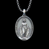 NEW Retails 100+ 925k Sterling Silver Miraculous Medal Necklace with GIFT Box