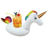 NEW Northlight Inflatable Unicorn Swimming Pool Floating Drink Holder - 16"
