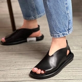 NEW Retails $80+ Ultra soft faux Leather Comfortable Soft-Soled Zipper Sandals, Black, Sz 9.5