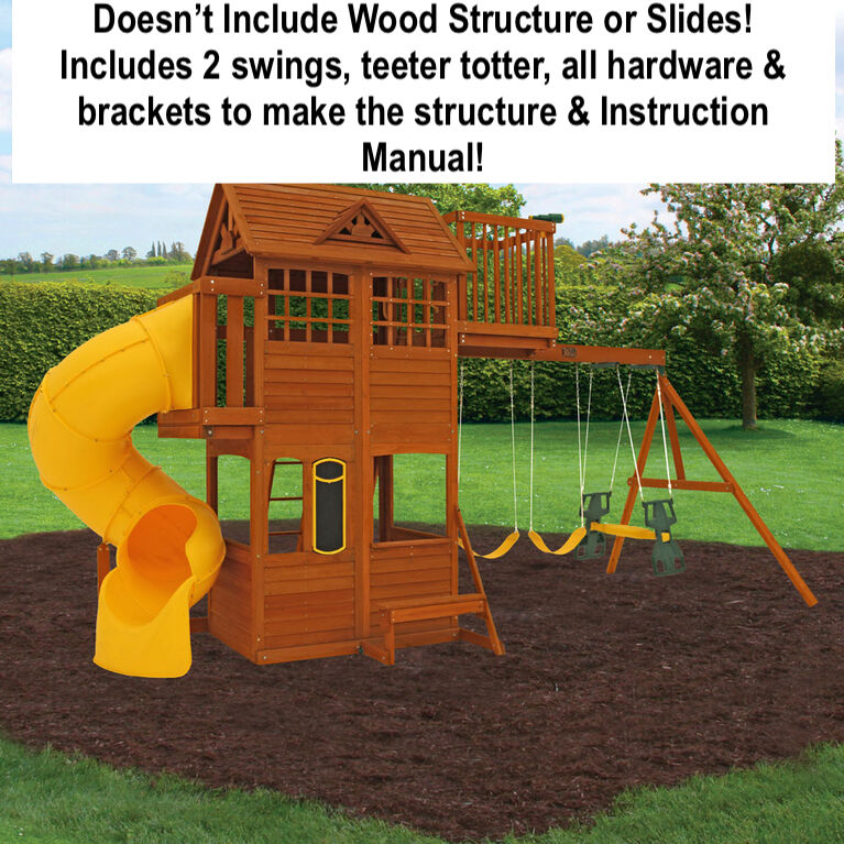 New KidKraft Abbeydale Clubhouse Accessories & Hardware! INCLUDES 2 SWINGS, TEETER TOTTER/GLIDER, ALL HARDWARE & BRACKETS TO MAKE THE STRUCTURE