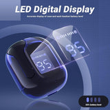 NEW Retails $60 ACEFAST Black Wireless Earphones Bluetooth 5.3 Headphones LED Power Display Mini Crystal in-Ear Earbuds with Wireless Charging Case Touch Control Built-in Mic Headphone for Sports Waterproof Earphone