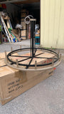 Retails $457+ New in Box! ACROMA 12 Light Large 39.5 Inch Diameter Modern Farmhouse Wagon Wheel Chandelier-UL Certified Black & Brass Dust Finish! NOTE: Chain & Hanging Loop NOT included
