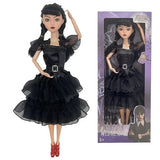 New in box! 11'' The Addams Family Character Wednesday Addams Black Doll With Black Dress High Heels And Hair Gift For Kids Girls & Fans