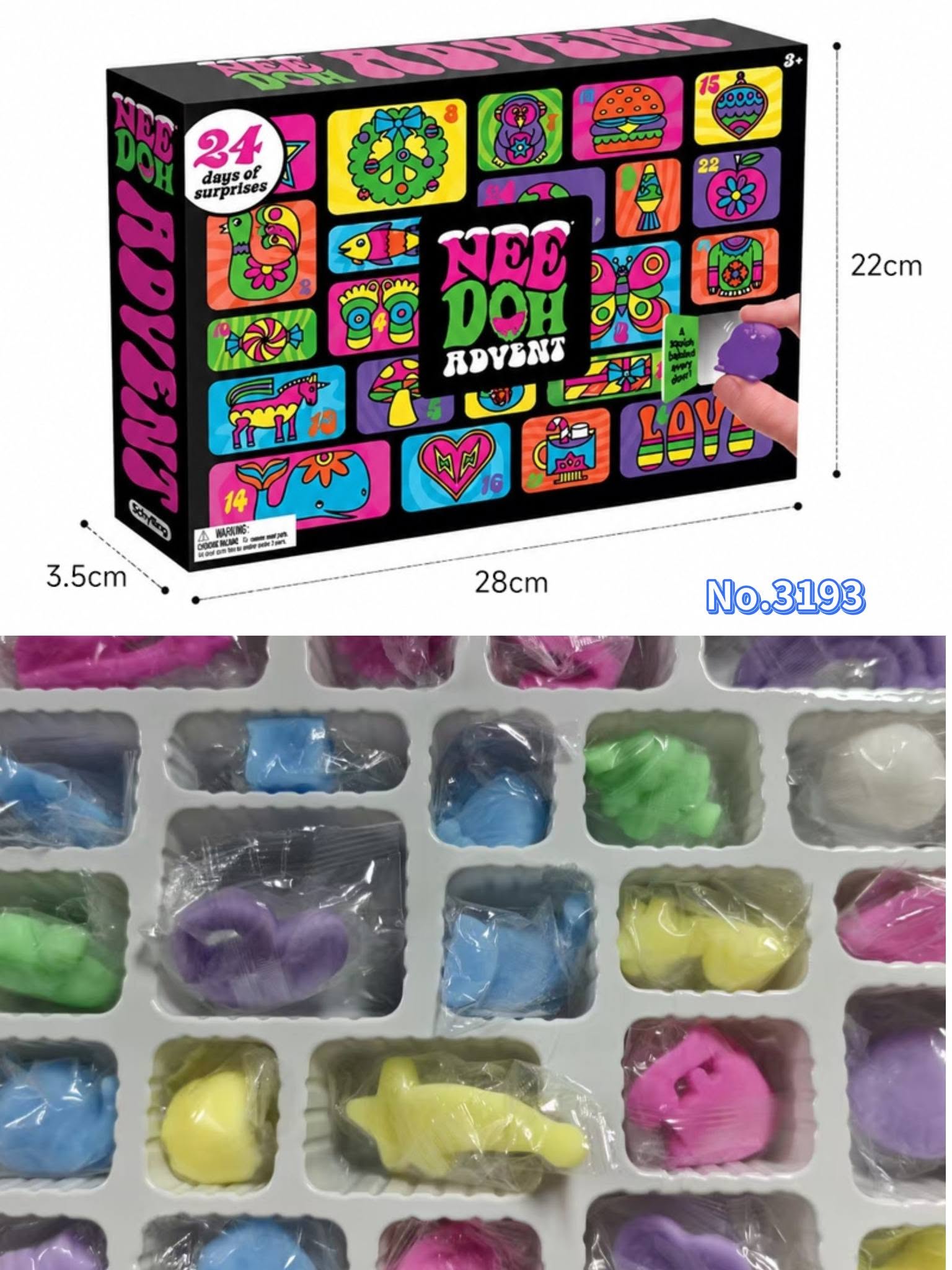 Nee-Doh Advent #31932 24 Pc Squish Calendar Tax included! Pre-order available only for PTBO & surrounding areas
