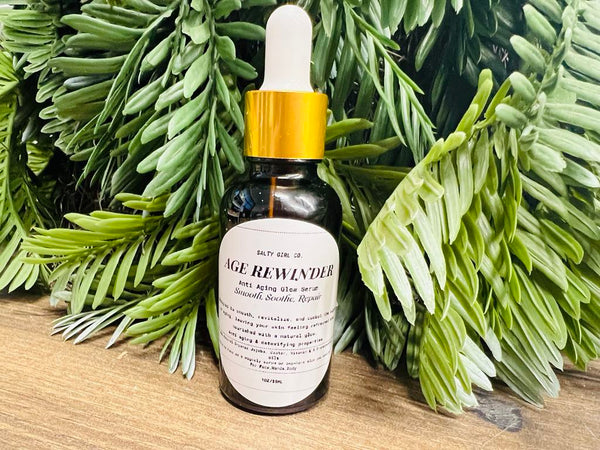 New Salty Girl Co. Age Rewinder Glow Serum, Dropper Bottle 30 ml - Smooth, Revitalize & Combat Signs of Aging! This serum has many other uses & benefits!