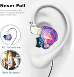 New Wired Gaming Earbuds, QKZ AK6 PRO in Ear Monitors, Deep Bass Sound Wired Earbuds, HiFi in Ear Headphones with New 1DD 10mm Dynamic Driver, IEM for Music Gaming Video Calling (with Mic, Purple)