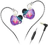 New Wired Gaming Earbuds, QKZ AK6 PRO in Ear Monitors, Deep Bass Sound Wired Earbuds, HiFi in Ear Headphones with New 1DD 10mm Dynamic Driver, IEM for Music Gaming Video Calling (with Mic, Purple)