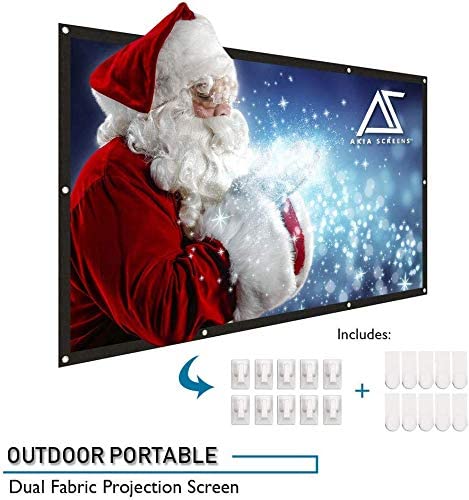120 Inch Fabric Portable Double sided Projector Screen Indoor/Outdoor! Great for Theatre or Outdoor Holiday Events! Hangs anywhere!