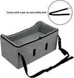 Retails $110+ Akinerri Foldable Booster Car Seat with Pet Bed Suitable for Medium and large dogs, or 2 puppies! Includes Storage Carry Bag (Large, Grey)
