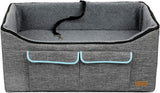 Retails $110+ Akinerri Foldable Booster Car Seat with Pet Bed Suitable for Medium and large dogs, or 2 puppies! Includes Storage Carry Bag (Large, Grey)
