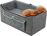 Retails $110+ Akinerri Foldable Booster Car Seat with Pet Bed Suitable for Medium and large dogs, or 2 puppies! Includes Storage Carry Bag (Large, Grey)