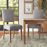 New in box! Amazing Quality Lark Manor Aldrina Linen Upholstered Back Side Chair (Set of 2) Grey, Retails $429+