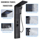 New 48'' Shower Panel with Fixed Shower Head in Black by AlenArtWater