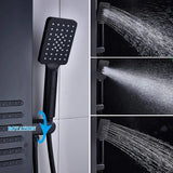 New 48'' Shower Panel with Fixed Shower Head in Black by AlenArtWater