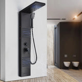 New 48'' Shower Panel with Fixed Shower Head in Black by AlenArtWater