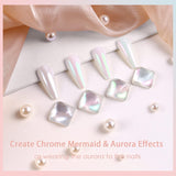 New Allstarry Chrome Nail Powder Metallic Mirror Effect Pigment Chrome Iridescent Aurora Nail Glitter Mermaid Pearl Glitter Dust Kit for Gel Polish Nail Art Decoration, Resin Craft- Violet Green Emerald