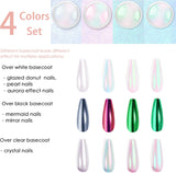 New Allstarry Chrome Nail Powder Metallic Mirror Effect Pigment Chrome Iridescent Aurora Nail Glitter Mermaid Pearl Glitter Dust Kit for Gel Polish Nail Art Decoration, Resin Craft- Violet Green Emerald