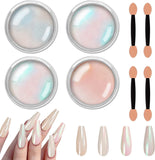 New Allstarry Chrome Nail Powder Metallic Mirror Effect Pigment Chrome Iridescent Aurora Nail Glitter Mermaid Pearl Glitter Dust Kit for Gel Polish Nail Art Decoration, Resin Craft- Violet Green Emerald