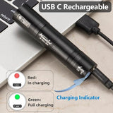 New ALONEFIRE SV98 365nm UV Flashlight Small 3W Mini Black Light USB C Rechargeable Money Detector for Pet Urine Detector, Scorpion, Resin Curing, Bed Bug, Fishing, Minerals with Built-in Battery