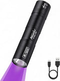 New ALONEFIRE SV98 365nm UV Flashlight Small 3W Mini Black Light USB C Rechargeable Money Detector for Pet Urine Detector, Scorpion, Resin Curing, Bed Bug, Fishing, Minerals with Built-in Battery