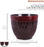 New Retails $105+ Alpine Corporation Indoor/Outdoor Stone-Look Planter with Drainage Holes, Red! 1 Planter