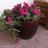 New Retails $105+ Alpine Corporation Indoor/Outdoor Stone-Look Planter with Drainage Holes, Red! 1 Planter