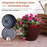 New Retails $105+ Alpine Corporation Indoor/Outdoor Stone-Look Planter with Drainage Holes, Red! 1 Planter