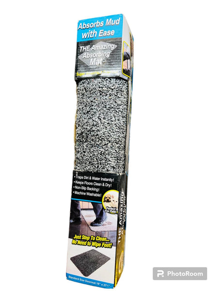 New the amazing absorbing mat, Clean Stepping Mud & Dirt Trap Mat- Grey, 18X27"