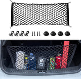 New Amiss 2 Packs Cargo Net Stretchable, Adjustable Trunk Storage Net with Hook, Accessories for Pickup Bed Divider Organizer and Storage, Compatible with Chevy Silverado Ford F150 GMC (50"x 18")