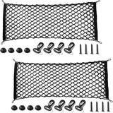 New Amiss 2 Packs Cargo Net Stretchable, Adjustable Trunk Storage Net with Hook, Accessories for Pickup Bed Divider Organizer and Storage, Compatible with Chevy Silverado Ford F150 GMC (50"x 18")