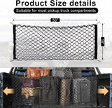 New Amiss 2 Packs Cargo Net Stretchable, Adjustable Trunk Storage Net with Hook, Accessories for Pickup Bed Divider Organizer and Storage, Compatible with Chevy Silverado Ford F150 GMC (50"x 18")