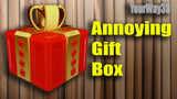 New 3D Printed Plastic Holiday Annoying Funny Gift Box Red & Gold, approx 3 Inch, MIni