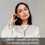 NEW UNISEX Necklace Stainless Steel Mindful Necklace for Breathing Exercises Relaxation Anxiety Relief Anapana Breathing Necklace Jewelry, Black