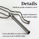 NEW UNISEX Necklace Stainless Steel Mindful Necklace for Breathing Exercises Relaxation Anxiety Relief Anapana Breathing Necklace Jewelry, Black