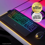 New SteelSeries Apex 3 RGB Gaming Keyboard – 10-Zone RGB Illumination – IP32 Water Resistant – Premium Magnetic Wrist Rest (Whisper Quiet Gaming Switch), box has slight damage, contents are perfect!