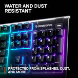 New SteelSeries Apex 3 RGB Gaming Keyboard – 10-Zone RGB Illumination – IP32 Water Resistant – Premium Magnetic Wrist Rest (Whisper Quiet Gaming Switch), box has slight damage, contents are perfect!