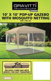 New Gravitti Arctic Sky Outdoor 10 X 10 Pop Up Gazebo W/Mosquito Netting in Beige! Sets up in no time! Retails $199+
