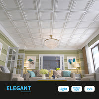 NEW Glue up or Drop In - Art3d PVC Ceiling Tiles, 2'x2' Plastic Sheet in White (12-Pack)! Retails $110/box , 4 boxes = $440