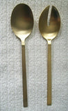 New Artisan Direct Modern Serving Set Spoon & Fork Gold Plated Stainless Steel
