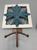 NEW Set of 2 Grasslands Road Decorative Metal and Wood Wall Hooks Fleur-de-lis